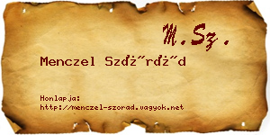 Menczel Szórád névjegykártya